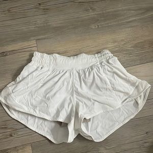 white hotty hot lululemon shorts